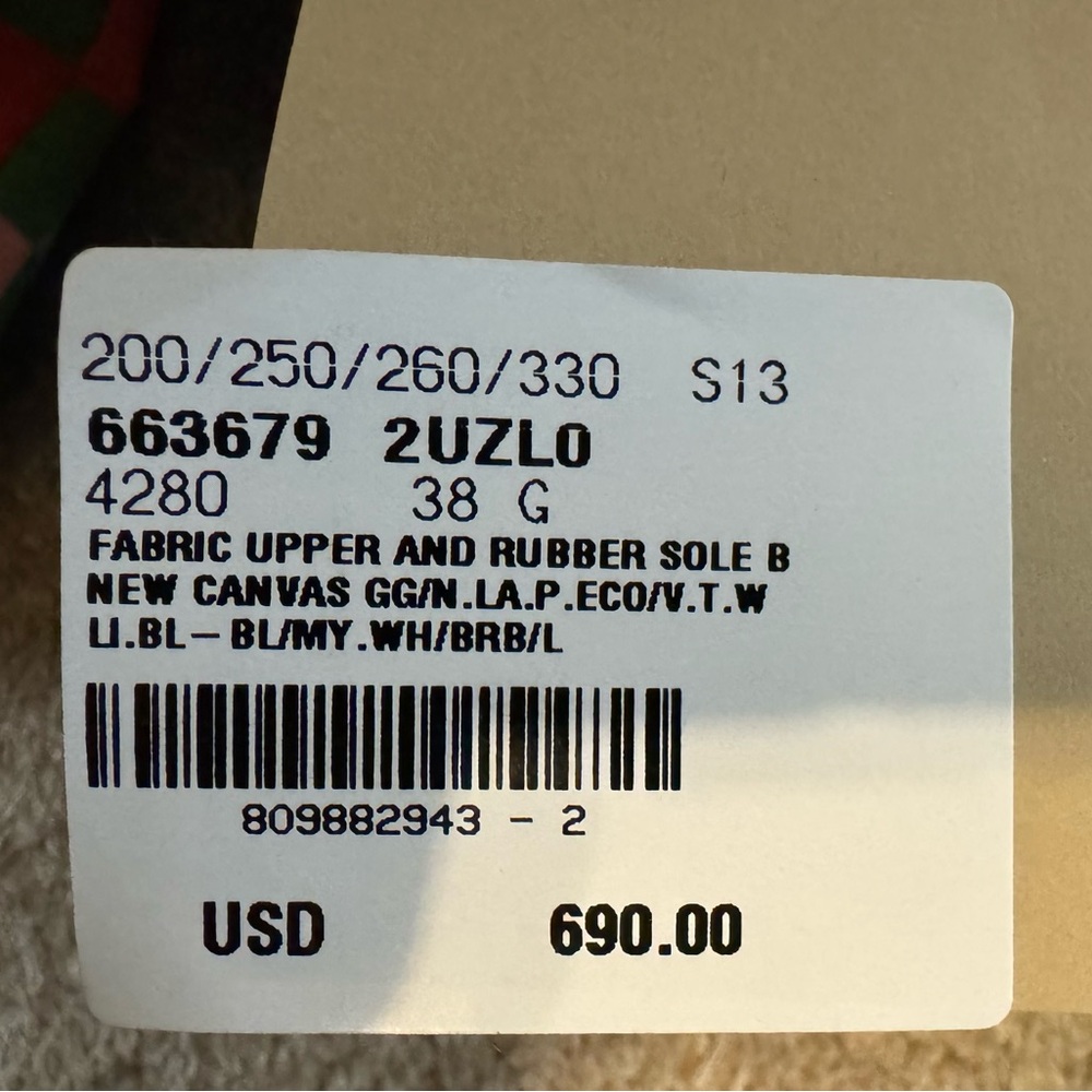 Gucci Teal/Blue Canvas Patterned High-Top Sneakers - Picture 16 of 16